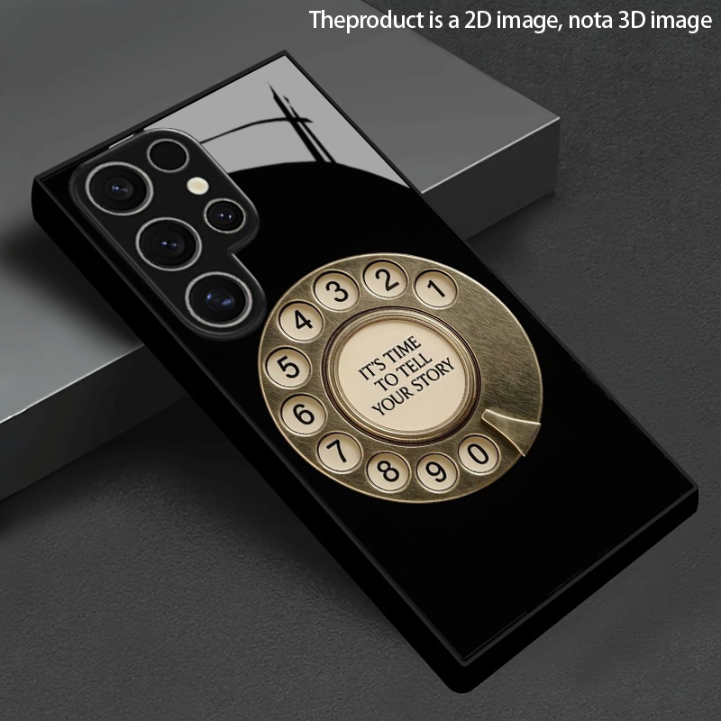 Old Fashioned Glass - 2D Dial Pad Pattern Vintage Phone