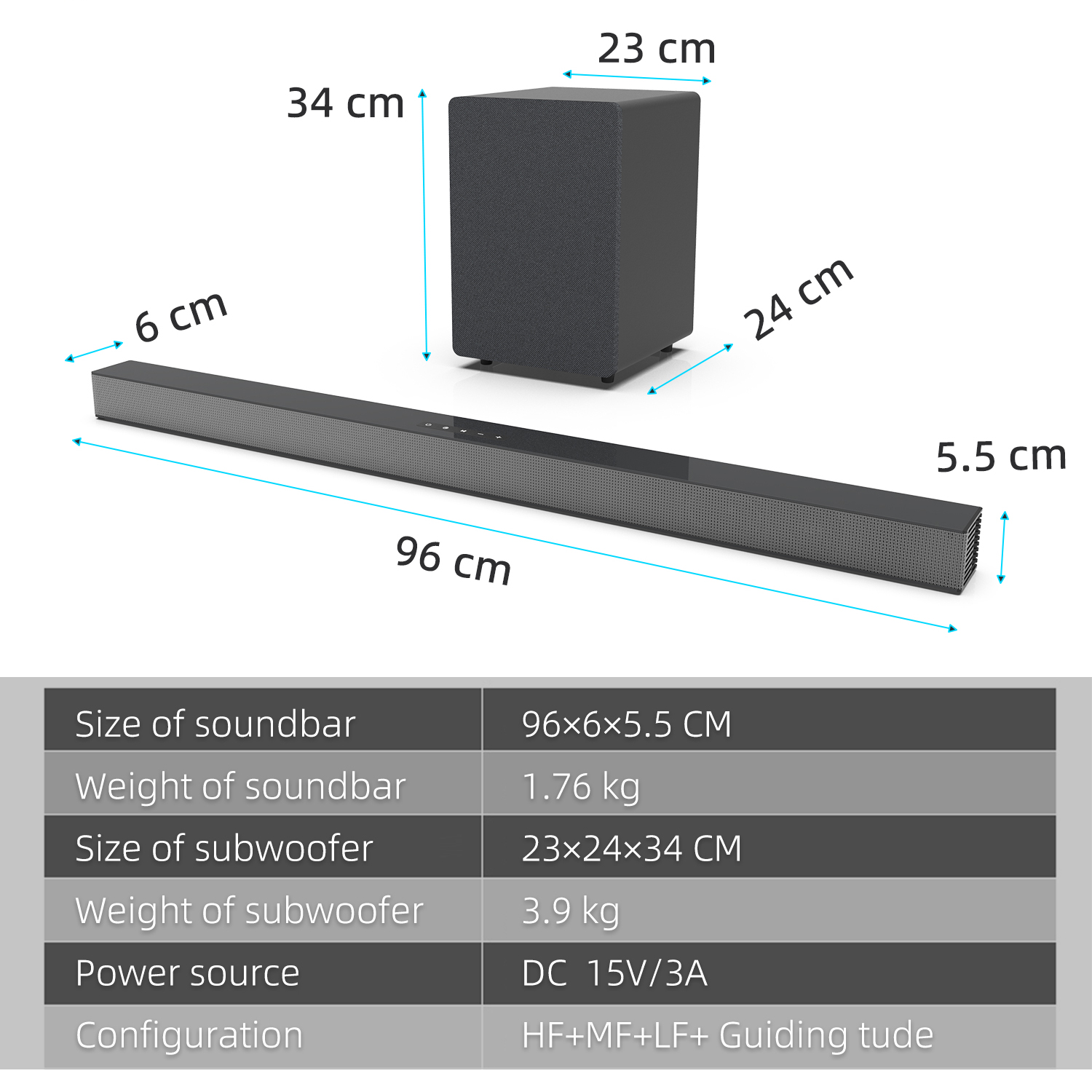84W TV Sound Bar with Subwoofe - огляд і ціна Home Bar And Theater