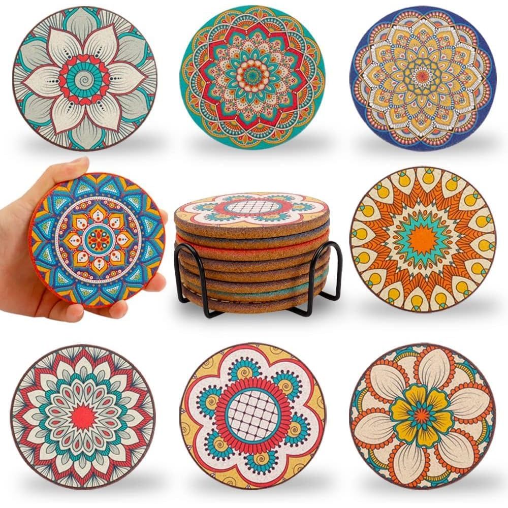Set of 8 Round Colorful Coaste - огляд і ціна Home Bar Set