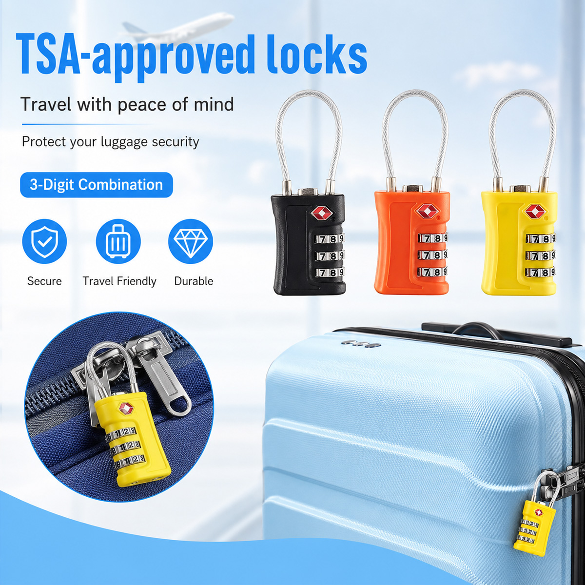 TSA Approved Luggage Lock 3 Di - огляд і ціна Home Bargains