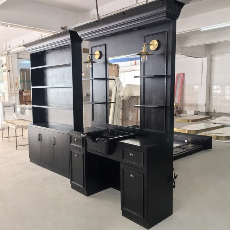 custom.Modern Black Wood Barbe - огляд і ціна Home Barbershop