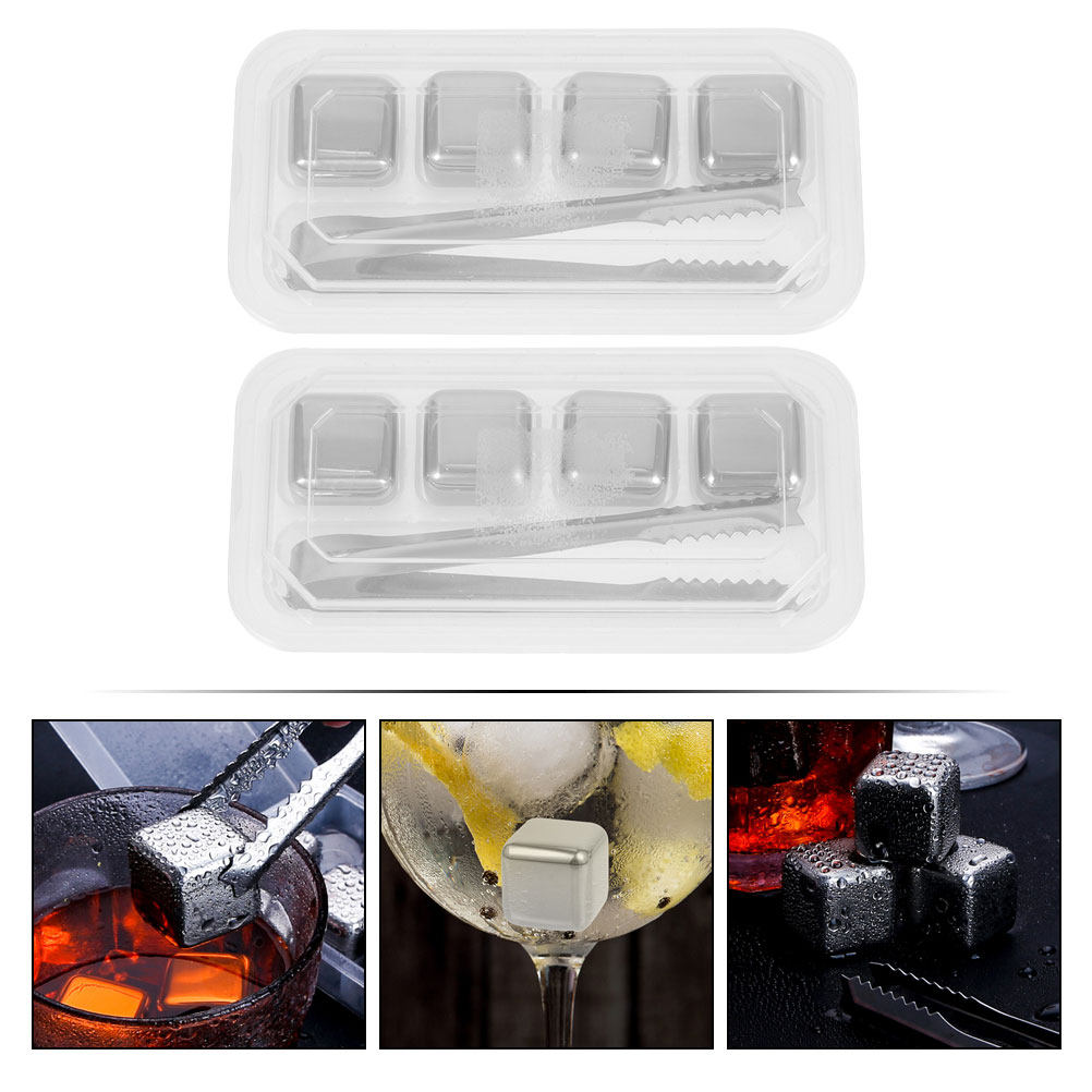 2Sets Stainless Steel Ice Cube - огляд і ціна Home Bar Set