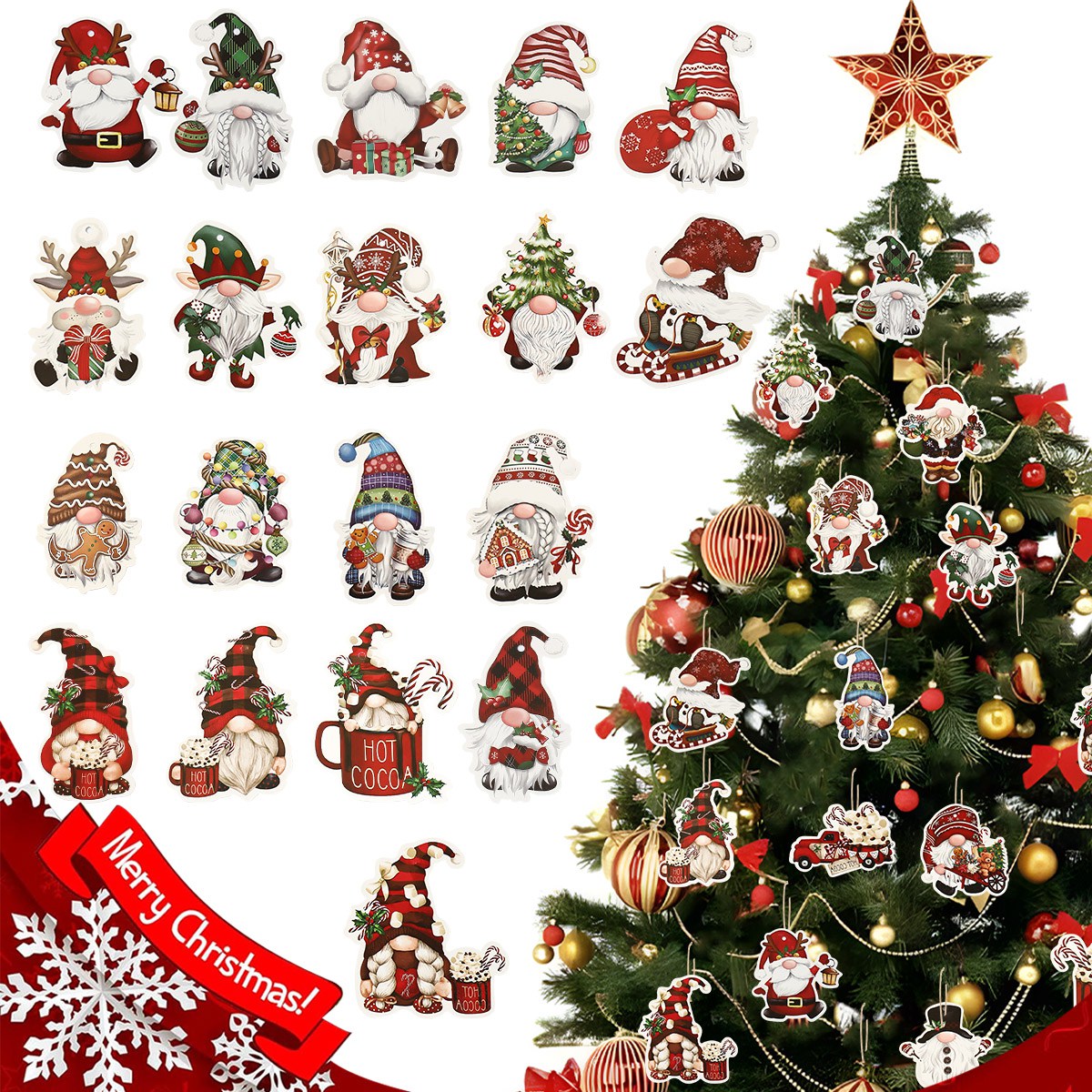 12pcs Christmas Santa Gnomes P - огляд і ціна Home Bargains