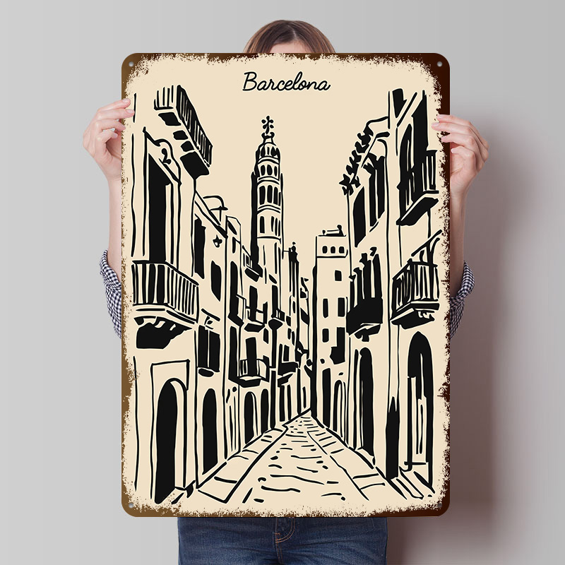 Barcelona Street Metal Poster  - огляд і ціна Home Barcelona